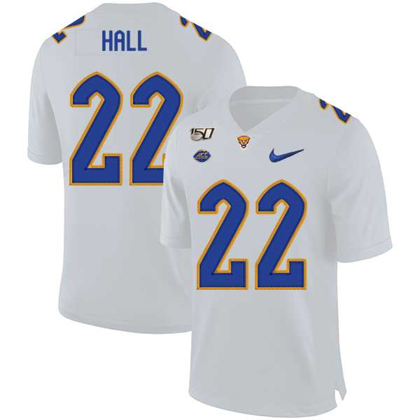 Pittsburgh Panthers #22 Darrin Hall White 150th Anniversary Patch Nike College Football Jersey